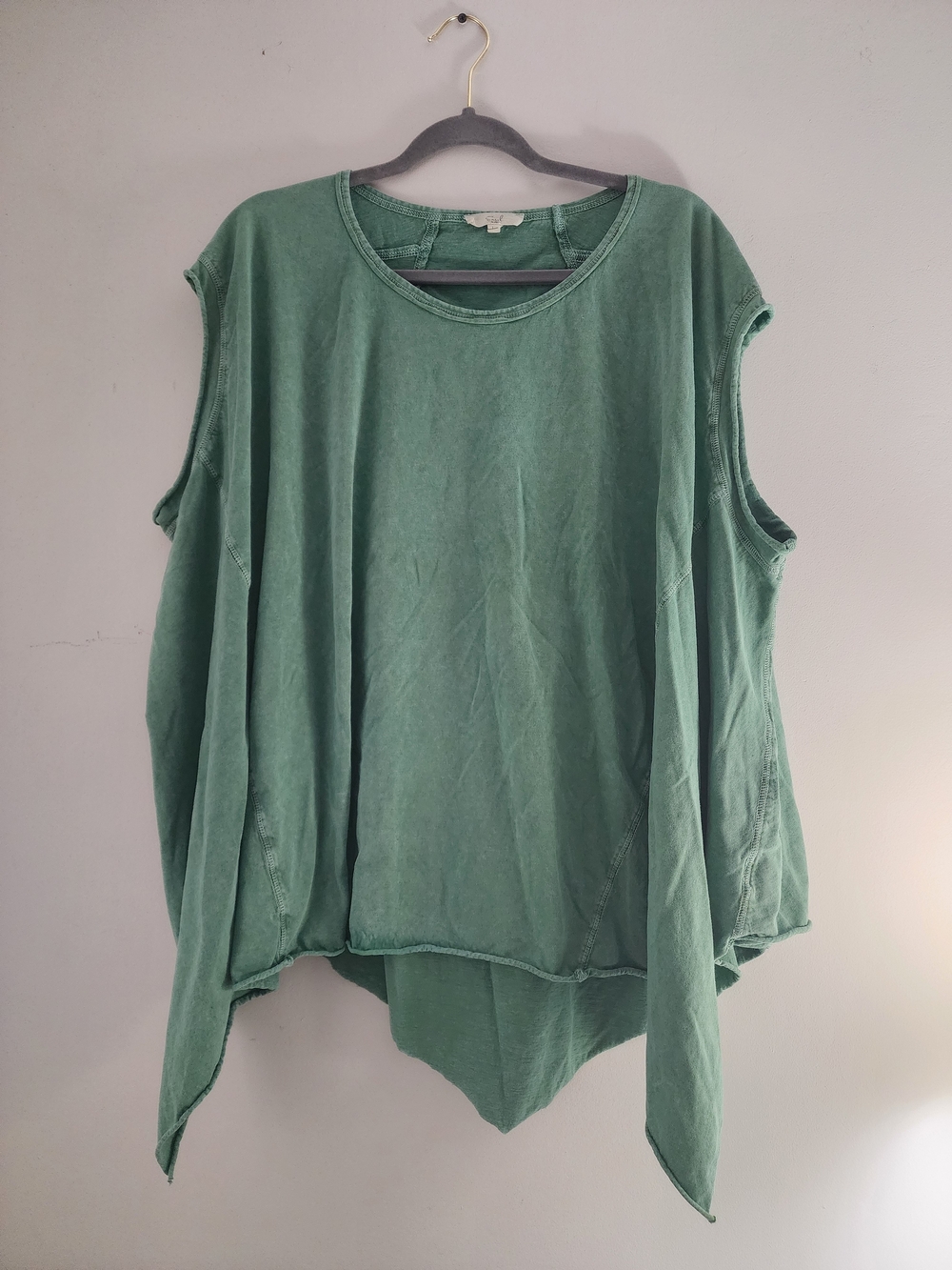 Oversized Easel Green Draped Women's Top Size Large